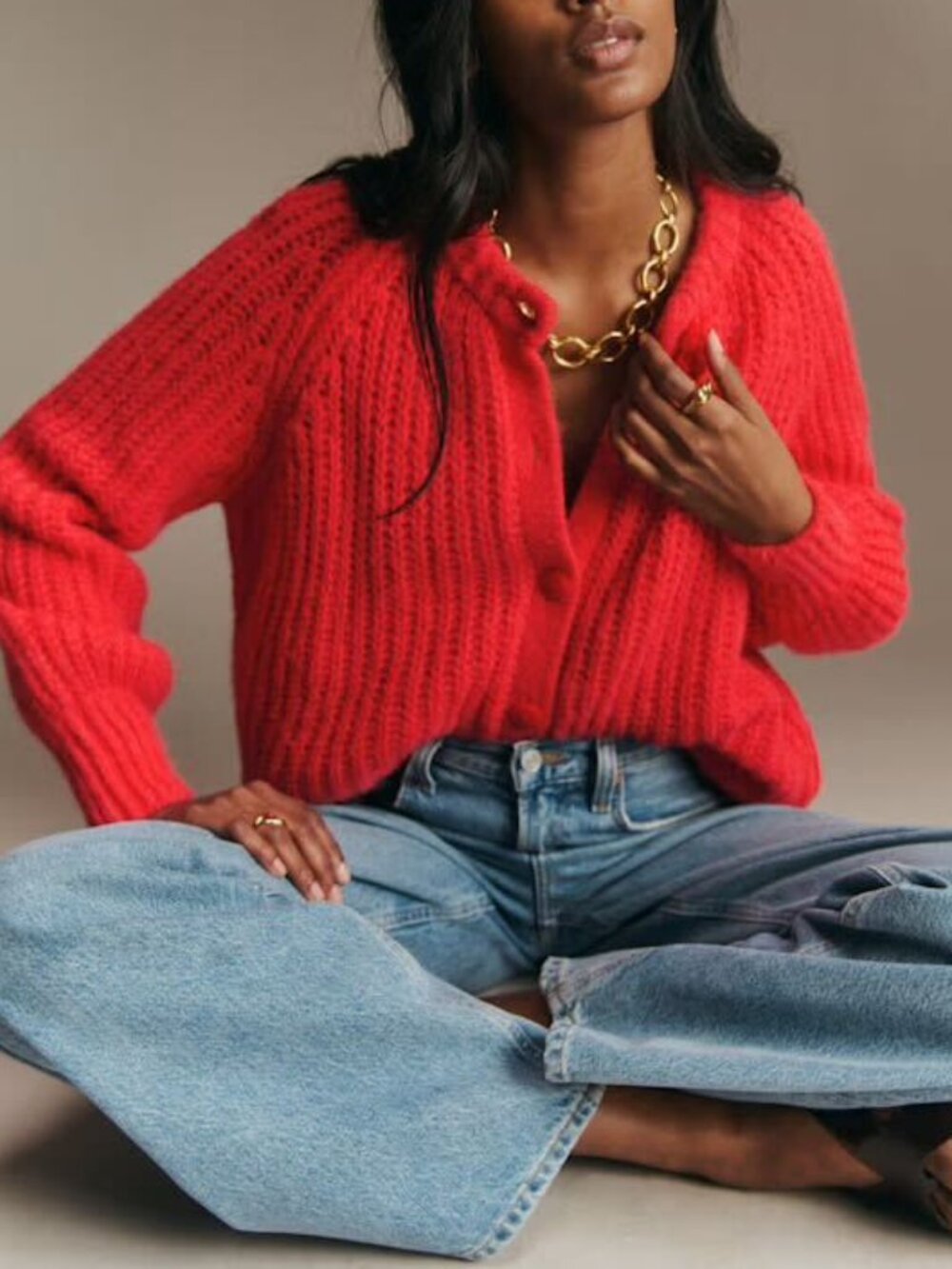 Sezane Emile Alpaca/Wool Oversized Cardigan In Red -  Women's Size XXS - NWT